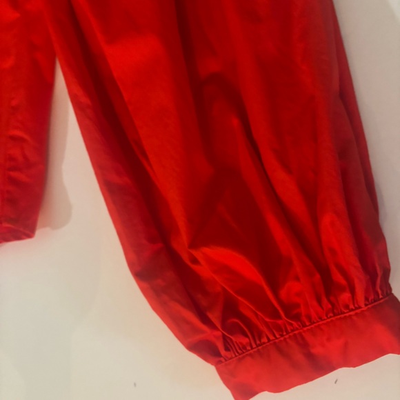 Ladies Medium New York & Company Scarlet Red Top Blouse with Elegant Bow - Picture 5 of 8